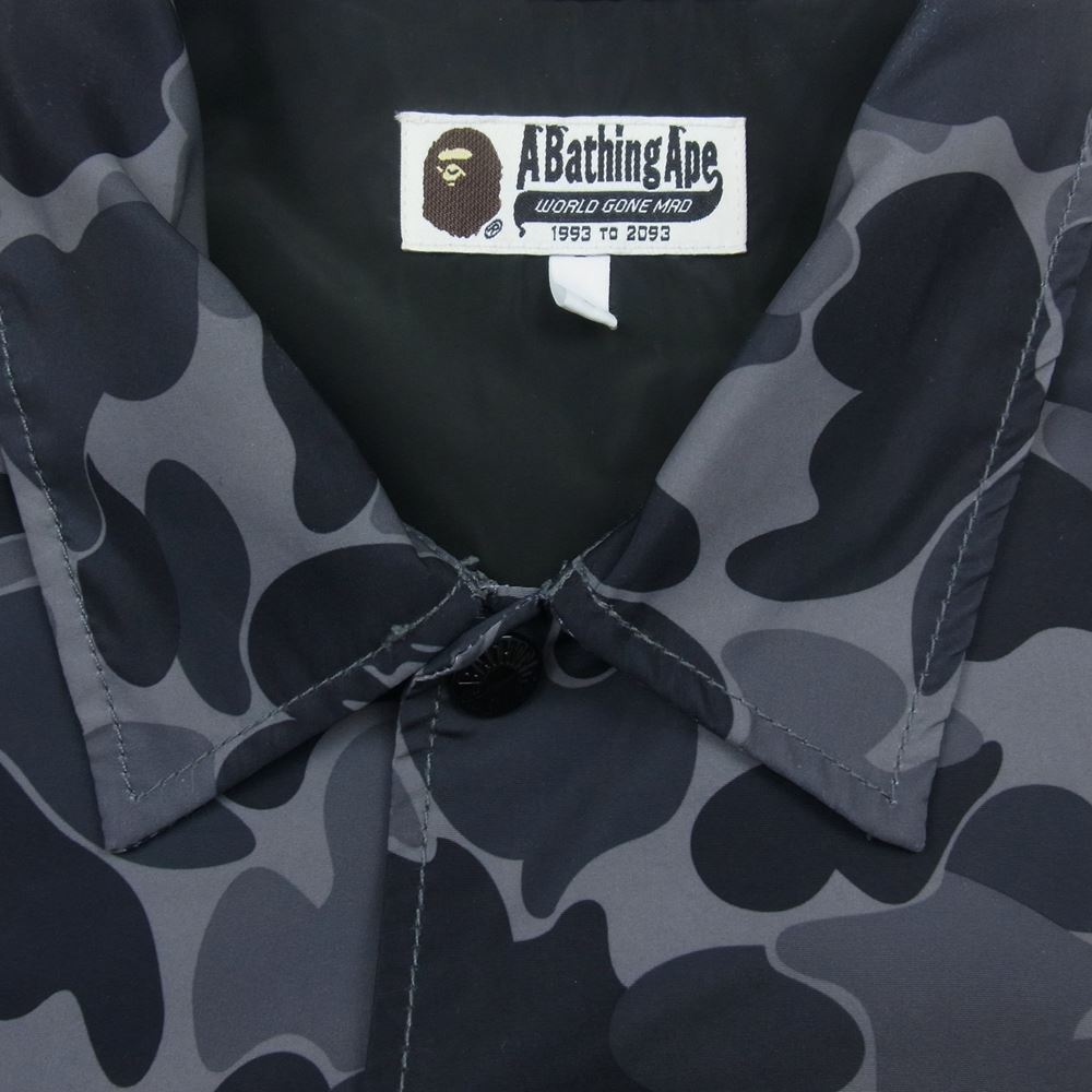 A BATHING APE アベイシングエイプ 001LJF801019X 1st CAMO RAIN JACKET カモ コーチ ジャケット グレーカモ グレー系 L【美品】【中古】