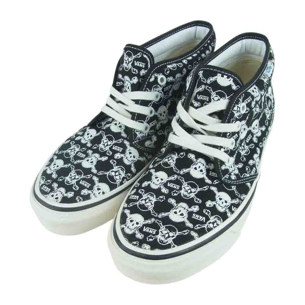 VANS バンズ US企画 CHUKKA 49 DX SKULLS チャッカ スカル ハイカット スニーカー ブラック系 ホワイト系 28.0cm【極上美品】【中古】