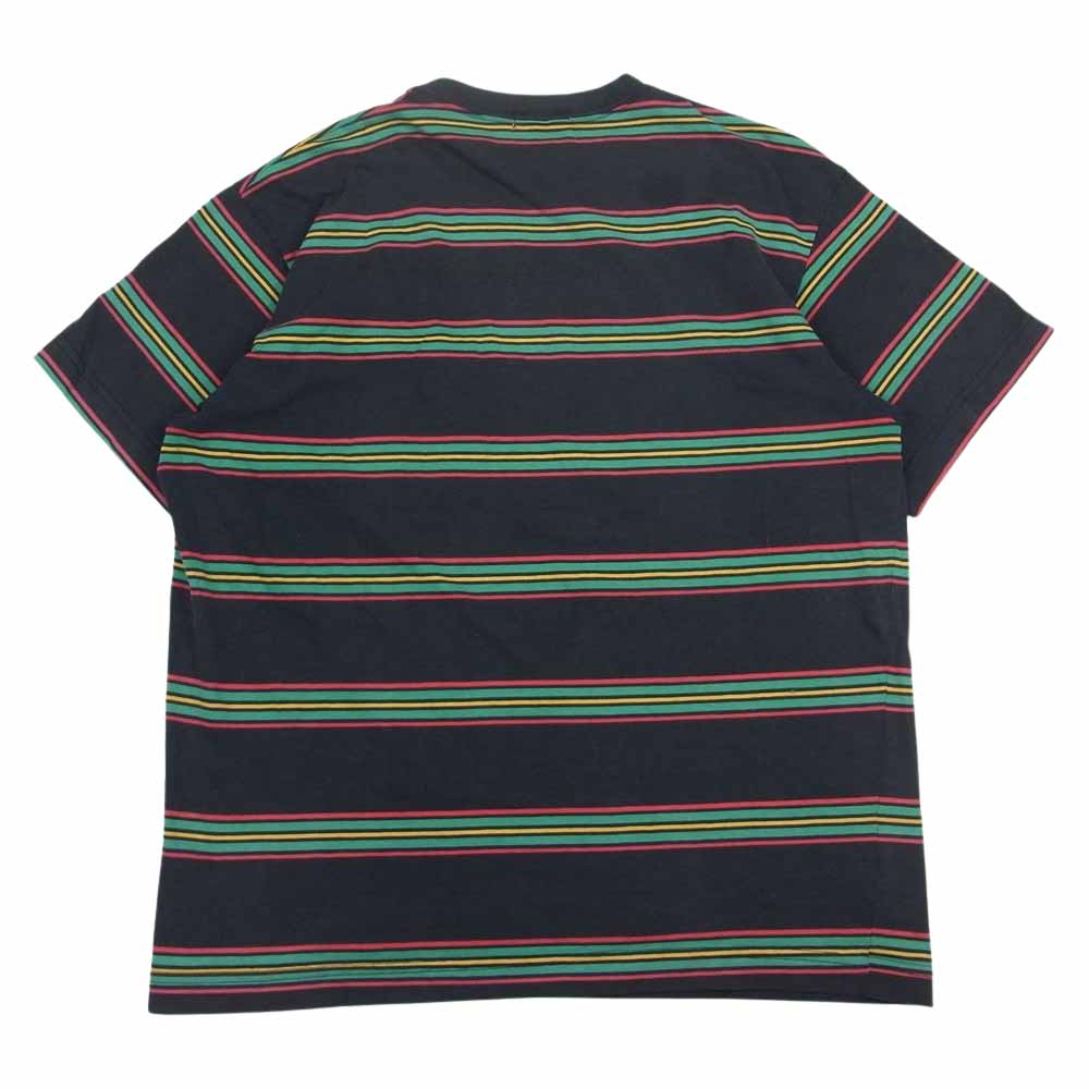STUSSY ステューシー 80s 90s ヴィンテージ オールド 黒タグ ボーダーポケット TEE 半袖 Tシャツ ラスタ ブラック系【中古】