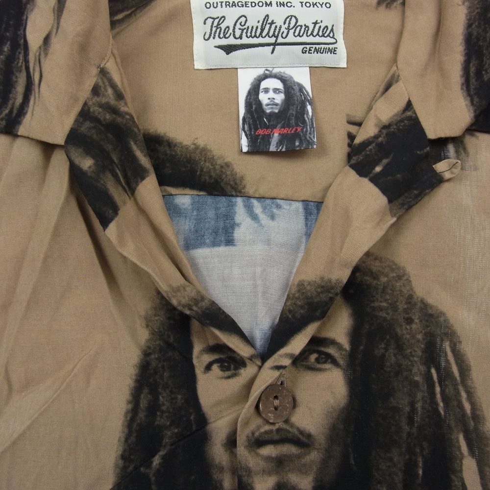 WACKO MARIA ワコマリア 22AW  BOB MARLEY / HAWAIIAN SHIRT TYPE-1  ライトブラウン系 XL【中古】
