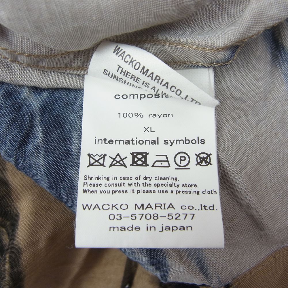 WACKO MARIA ワコマリア 22AW  BOB MARLEY / HAWAIIAN SHIRT TYPE-1  ライトブラウン系 XL【中古】