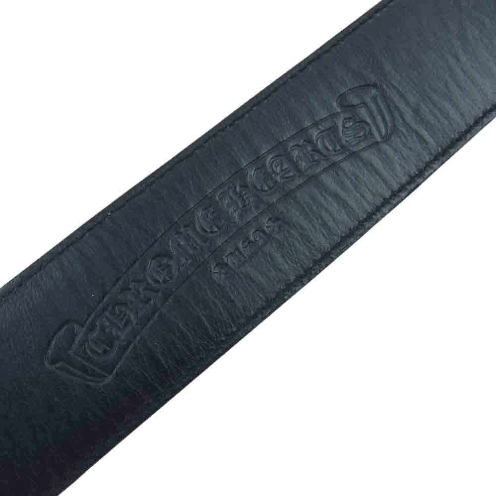 CHROME HEARTS クロムハーツ（原本無） OVAL CROSS STRAP1.5  1.5 クラシック オーバル バックル レザー ベルト ブラック系 34【中古】