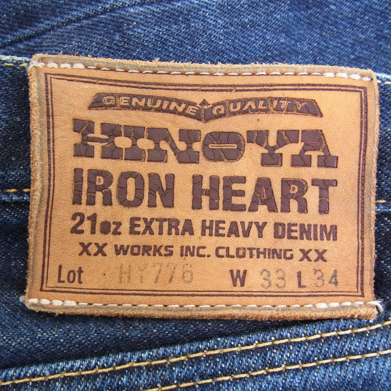 IRON HEART アイアンハート HY776 21oz EXTRA HEAVY DENIM ボタンフライ ストレート ヘビー デニム パンツ インディゴブルー系 33【中古】