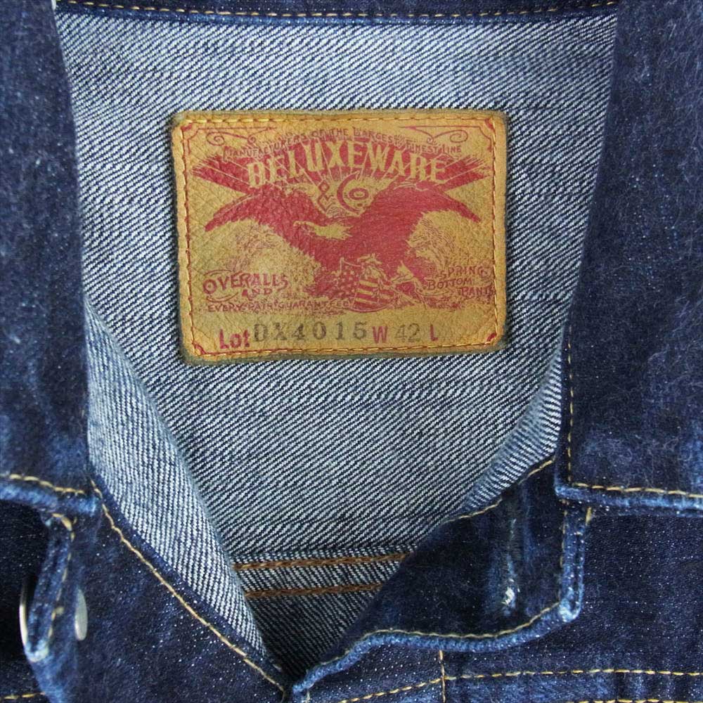 DELUXEWARE DX4015 FIRST MODEL JACKET 1st モデル デニム トラッカー ジャケット 42【美品】【中古】