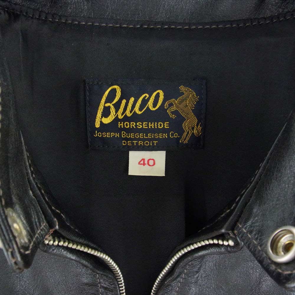 The REAL McCOY'S ザリアルマッコイズ  J-100  BUCO SINGLE RIDER'S JACKET ブコ シングルライダース ジャケット ホースハイド 馬革 ブラック系 40【中古】