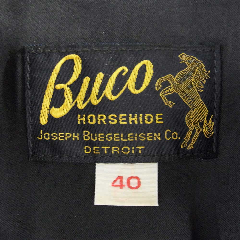 The REAL McCOY'S ザリアルマッコイズ  J-100  BUCO SINGLE RIDER'S JACKET ブコ シングルライダース ジャケット ホースハイド 馬革 ブラック系 40【中古】