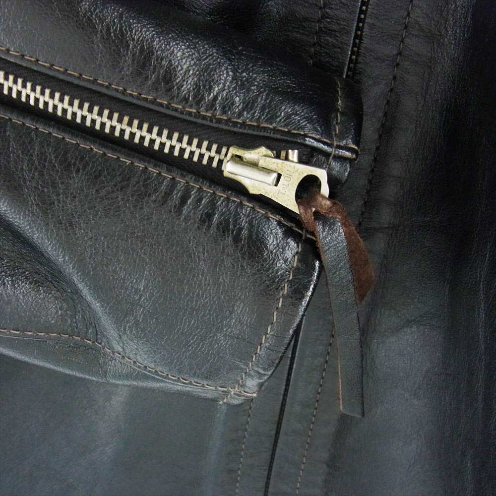 The REAL McCOY'S ザリアルマッコイズ  J-100  BUCO SINGLE RIDER'S JACKET ブコ シングルライダース ジャケット ホースハイド 馬革 ブラック系 40【中古】