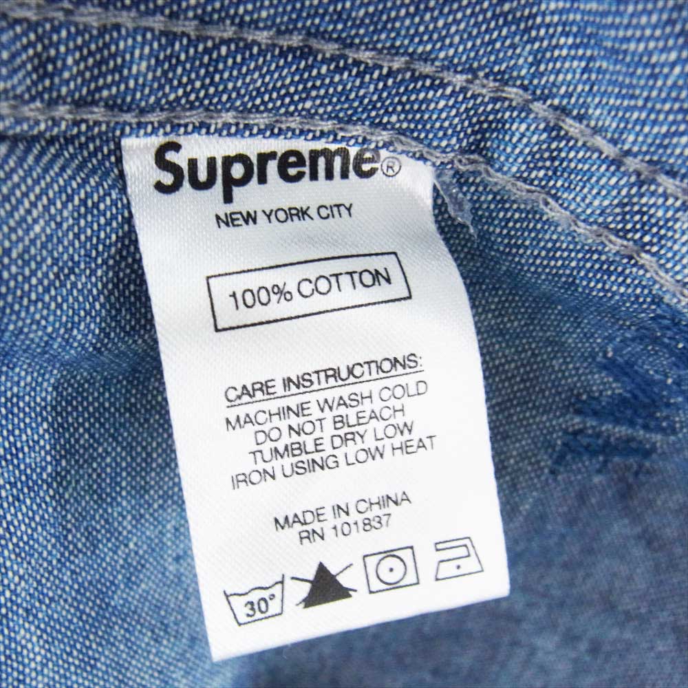 Supreme シュプリーム 19SS Logo Denim Shirt ロゴ デニム シャツ インディゴブルー系 L【中古】