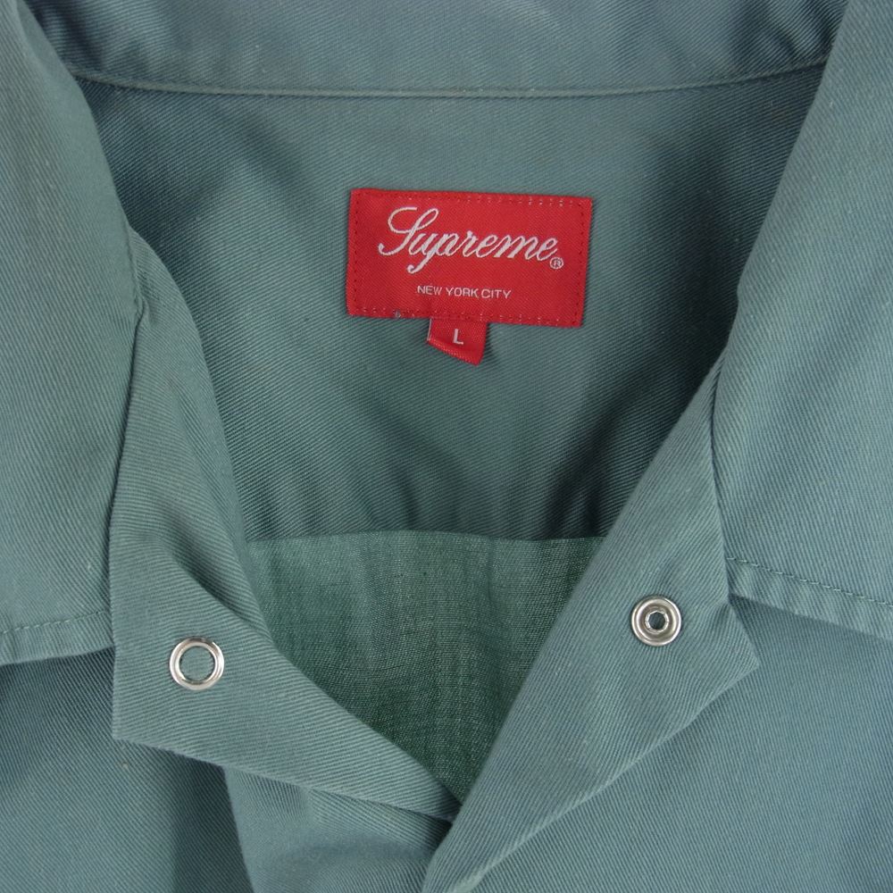 Supreme シュプリーム 18AW Rose L/S Work Shirt ローズ 長袖 ワーク シャツ ライトグリーン系 L【中古】