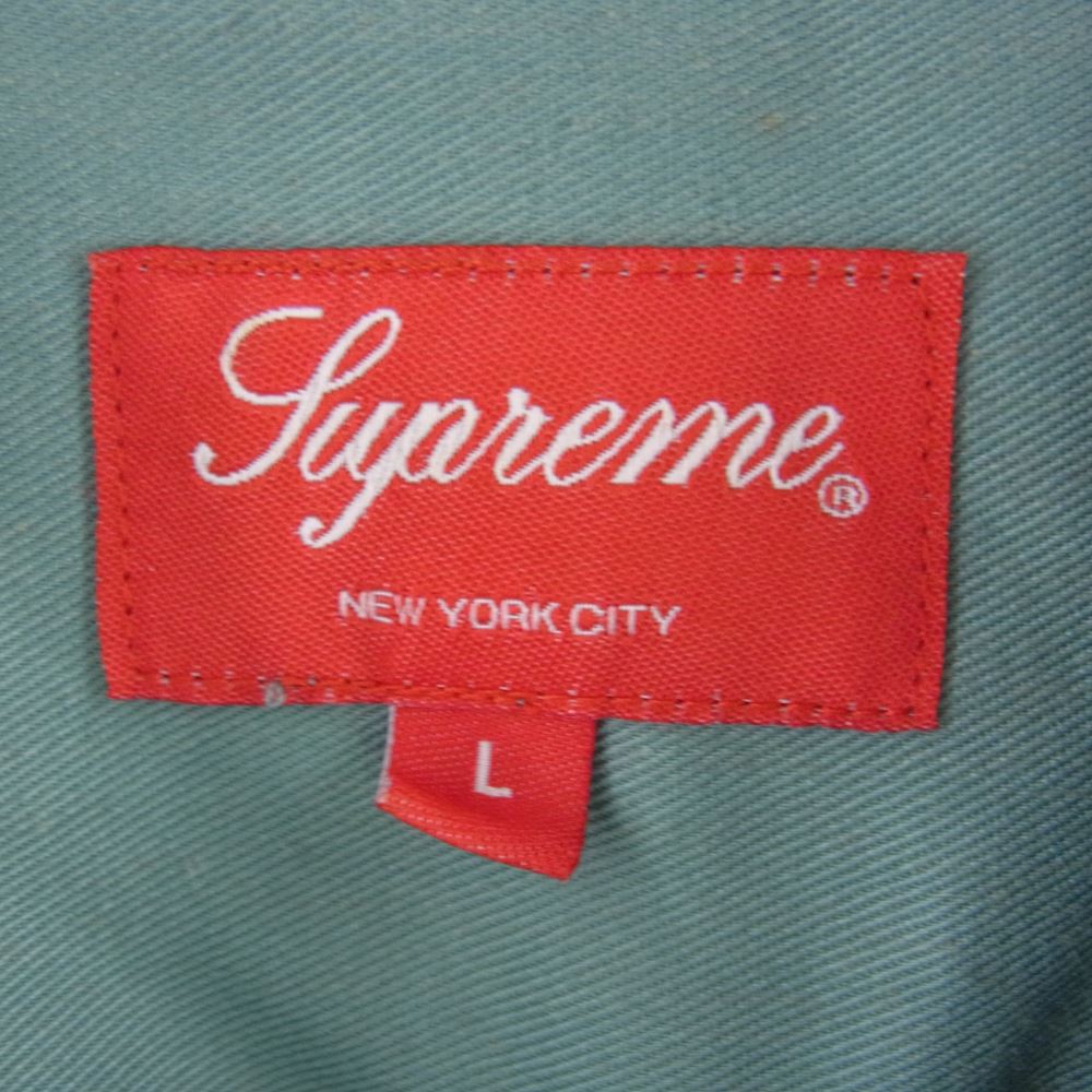Supreme シュプリーム 18AW Rose L/S Work Shirt ローズ 長袖 ワーク シャツ ライトグリーン系 L【中古】