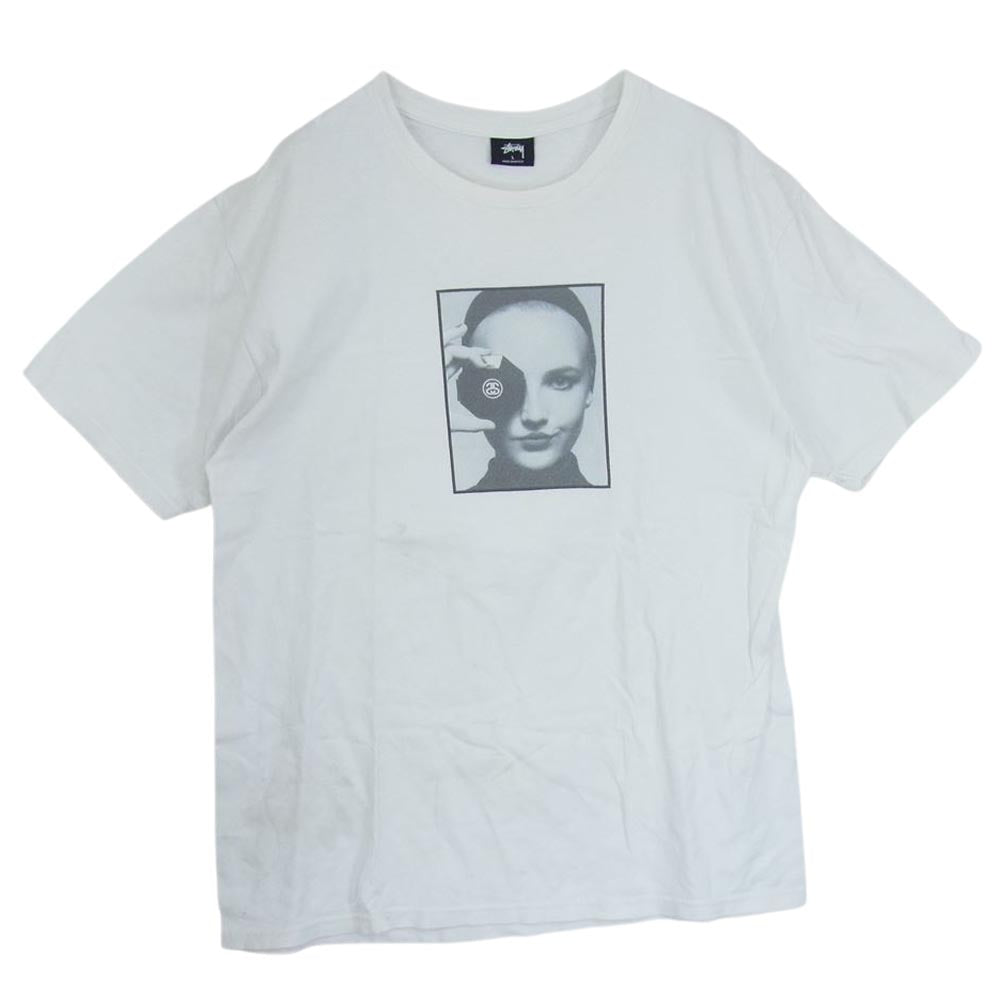 STUSSY ステューシー 19SS Printemps Tee Chanel カールラガーフェルド シャネル ロゴ Tシャツ ホワイト系 L【中古】