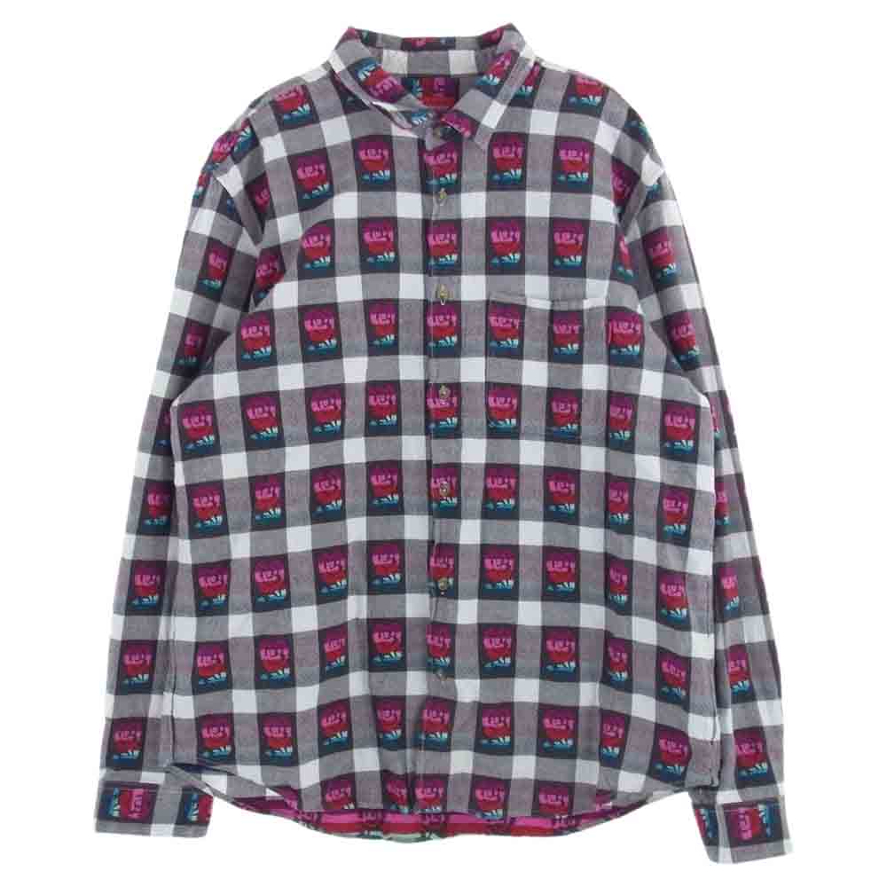 Supreme シュプリーム 19SS Rose Buffalo Plaid Shirt ローズプリント バッファロー チェックシャツ マルチカラー系 L【中古】