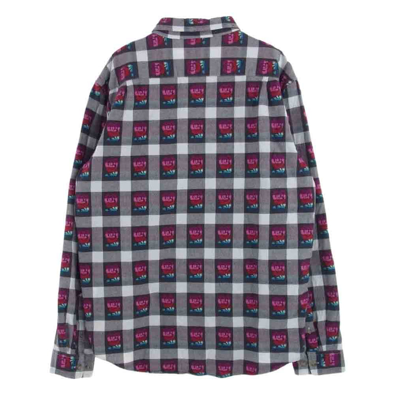 Supreme シュプリーム 19SS Rose Buffalo Plaid Shirt ローズプリント バッファロー チェックシャツ マルチカラー系 L【中古】