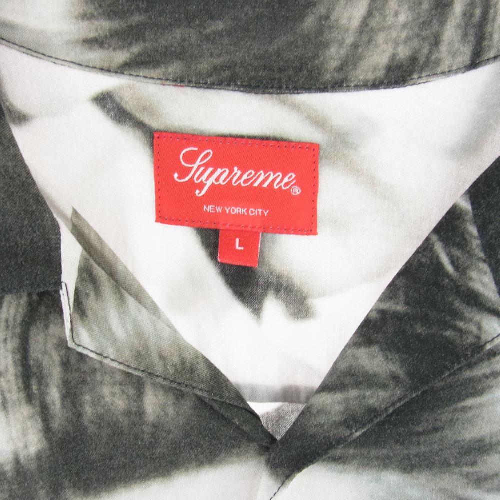 SUPREME シュプリーム 19SS Bela Lugosi RAYON SHIRT ベラ ルゴシ レーヨンシャツ オープンカラー 半袖開襟シャツ ホワイト/ブラック