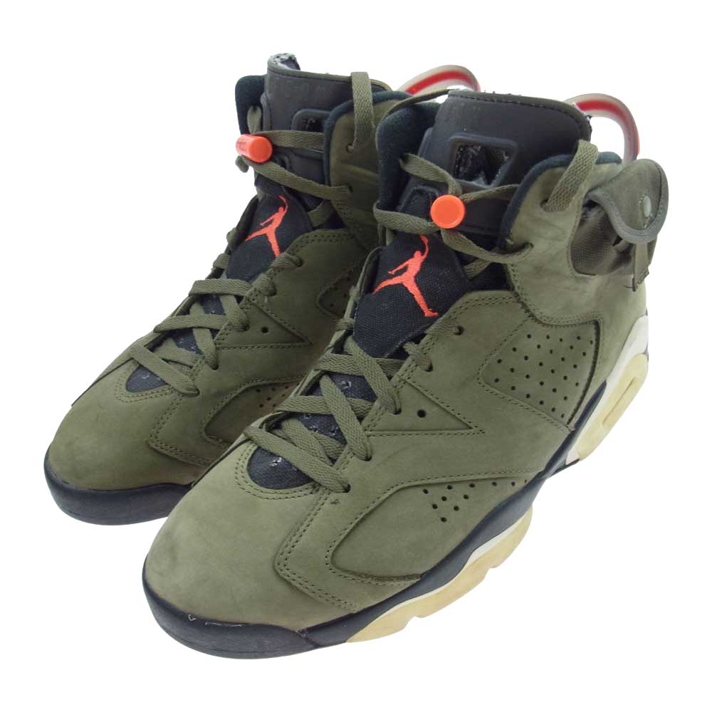 NIKE ナイキ CN1084-200 × Travis Scott トラヴィス スコット Air Jordan 6 Retro エアジョーダン6 レトロ スニーカー カーキ系 28cm【中古】