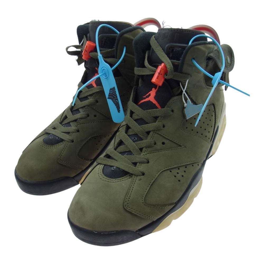 NIKE ナイキ CN1084-200 コンプリート鑑定証明書付 Travis Scott トラヴィス スコット Air Jordan 6 Retro エアジョーダン6 レトロ スニーカー カーキ系 28cm【中古】