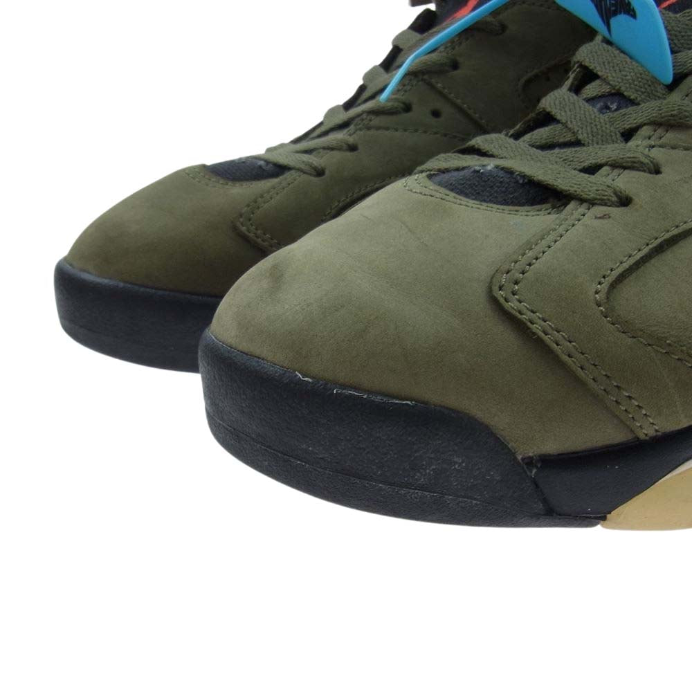 NIKE ナイキ CN1084-200 コンプリート鑑定証明書付 Travis Scott トラヴィス スコット Air Jordan 6 Retro エアジョーダン6 レトロ スニーカー カーキ系 28cm【中古】