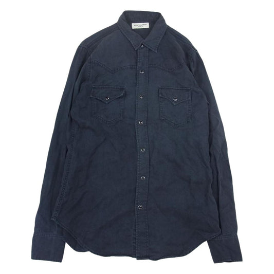 SAINT LAURENT サンローラン 15AW 391674 Y946I WESTERN L/S SHIRT ウエスタン 長袖 シャツ ブラック系 M【中古】