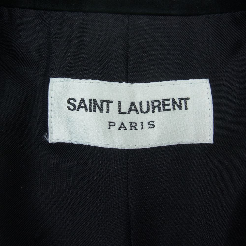 SAINT LAURENT サンローラン 549763 Y527U スエードエルボーパッチ ツイード テーラードジャケット ブラック系 46【中古】