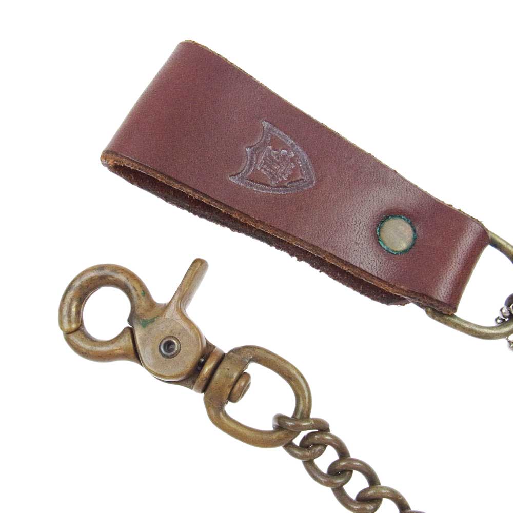 HTC エイチティーシー フラワースタッズキーループ ウォレットチェーン ブラウン系【中古】