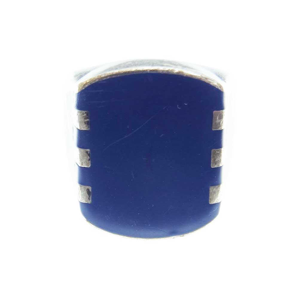 MAISON MARTIN MARGIELA メゾンマルタンマルジェラ 11ライン ストーン リング シルバー系 ブルー系 17号【中古】