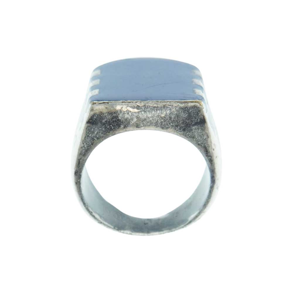 MAISON MARTIN MARGIELA メゾンマルタンマルジェラ 11ライン ストーン リング シルバー系 ブルー系 17号【中古】