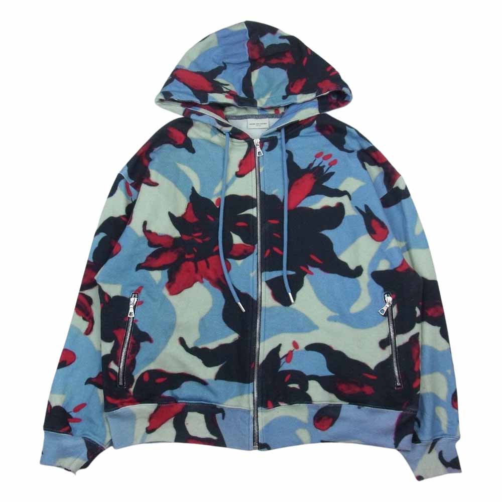 DRIES VAN NOTEN ドリスヴァンノッテン フラワー総柄 ジップアップ スウェット パーカー マルチカラー系 S【中古】