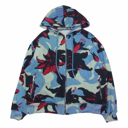 DRIES VAN NOTEN ドリスヴァンノッテン フラワー総柄 ジップアップ スウェット パーカー マルチカラー系 S【中古】