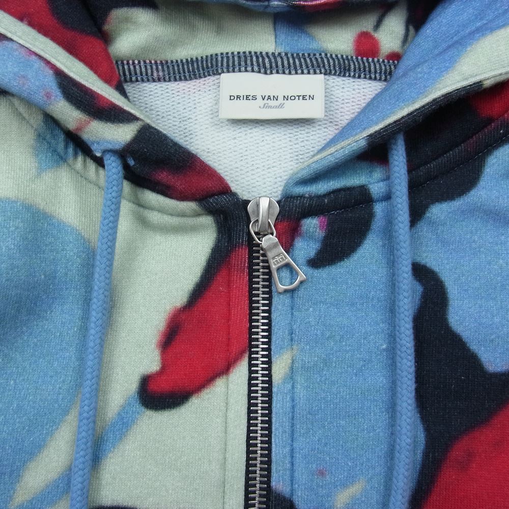 DRIES VAN NOTEN ドリスヴァンノッテン フラワー総柄 ジップアップ スウェット パーカー マルチカラー系 S【中古】