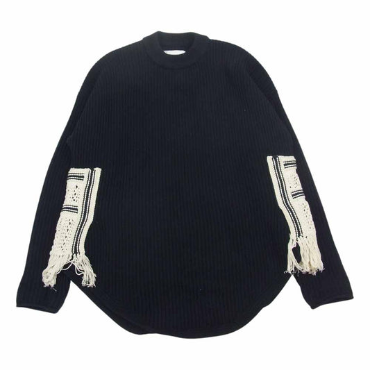JIL SANDER ジルサンダー 20AW JSMR751008MRY2104802 サイドフリンジ チャンキー ローゲージ ニット ブラック系 44【中古】