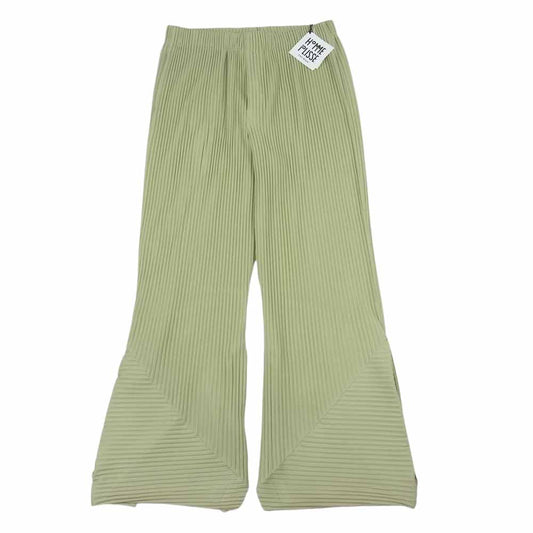 HOMME PLISSE ISSEY MIYAKE オム プリッセ イッセイミヤケ 23SS HP31-JF198-60 プリーツ加工 フレアパンツ ライトグリーン系 2【美品】【中古】