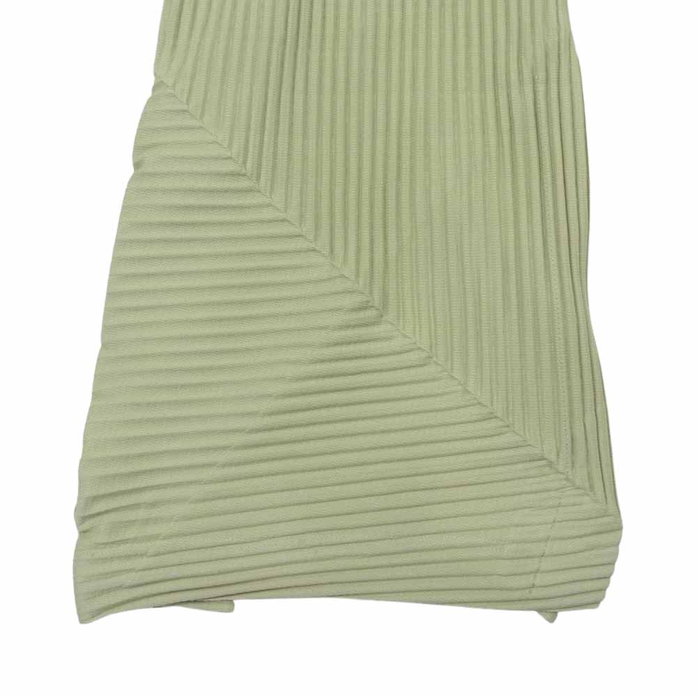 HOMME PLISSE ISSEY MIYAKE オム プリッセ イッセイミヤケ 23SS HP31-JF198-60 プリーツ加工 フレアパンツ ライトグリーン系 2【美品】【中古】