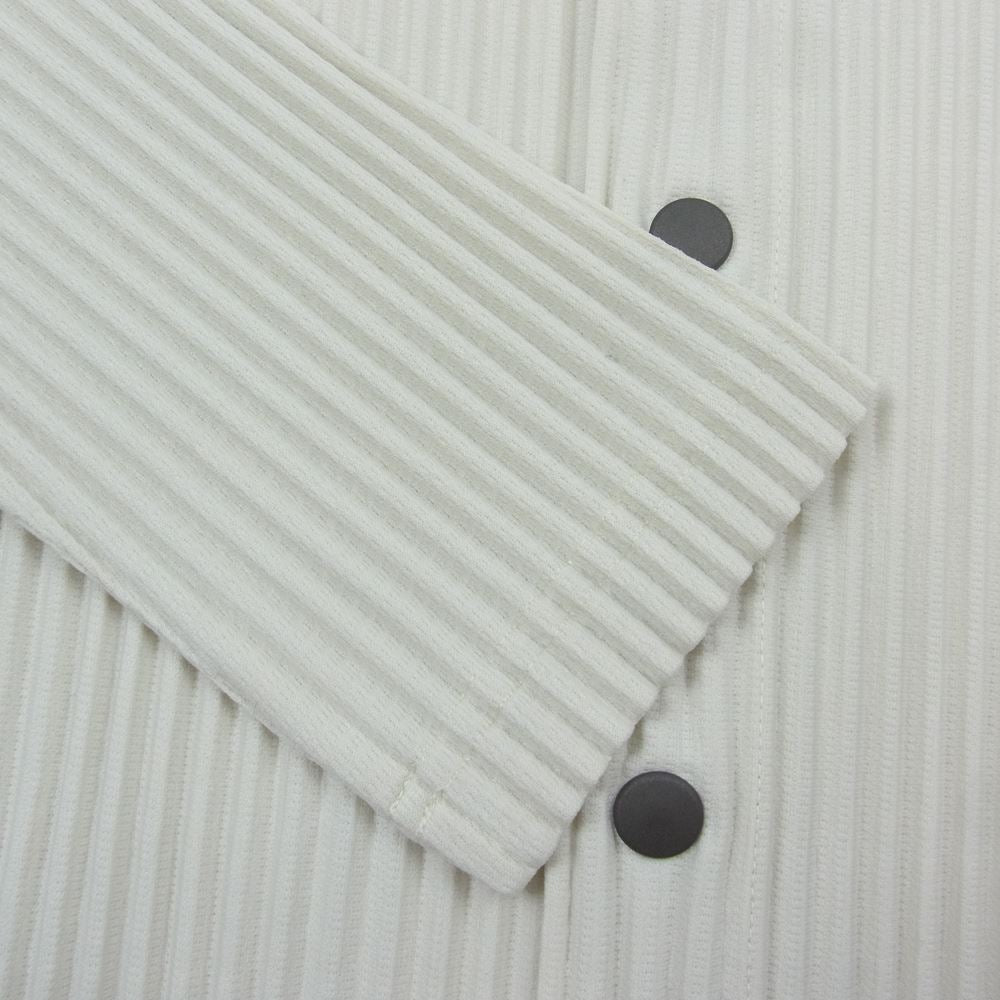 HOMME PLISSE ISSEY MIYAKE オム プリッセ イッセイミヤケ 23SS HP31-JL191-03 プリーツ加工 Vネック カーディガン オフホワイト系 3【美品】【中古】