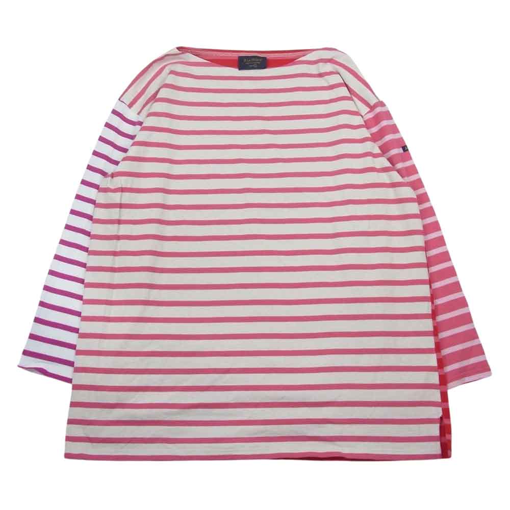 Le Minor ルミノア トゥモローランド別注 クレイジーパターンビッグ バスクシャツ ボーダー カットソー ボートネック 長袖 Tシャツ レッド×ホワイト マルチカラー系 1【中古】