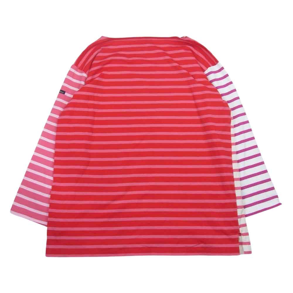 Le Minor ルミノア トゥモローランド別注 クレイジーパターンビッグ バスクシャツ ボーダー カットソー ボートネック 長袖 Tシャツ レッド×ホワイト マルチカラー系 1【中古】