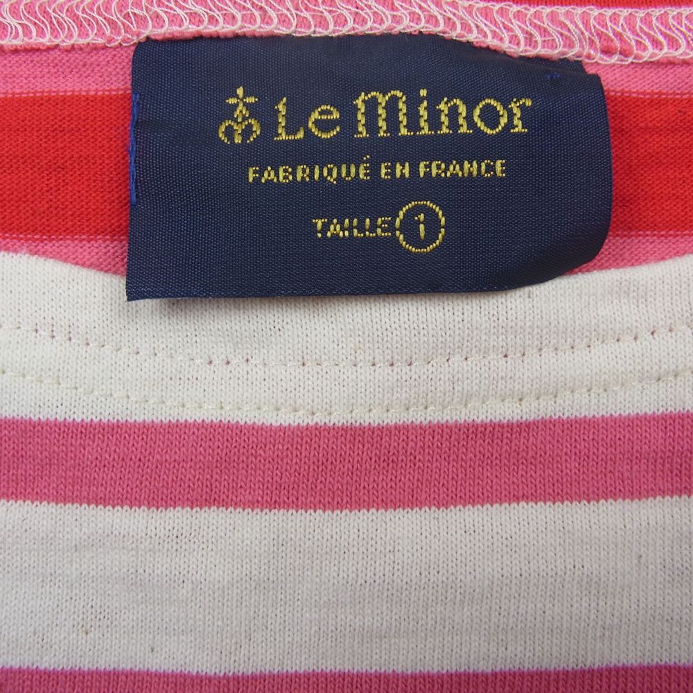 Le Minor ルミノア トゥモローランド別注 クレイジーパターンビッグ バスクシャツ ボーダー カットソー ボートネック 長袖 Tシャツ レッド×ホワイト マルチカラー系 1【中古】