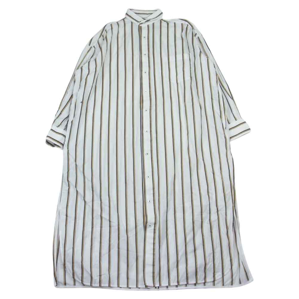 ティッカ 0291401061 TAIS-061 ストライプ スクエアビッグ ロングシャツ ワンピース ホワイト系【中古】