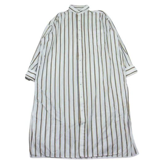ティッカ 0291401061 TAIS-061 ストライプ スクエアビッグ ロングシャツ ワンピース ホワイト系【中古】