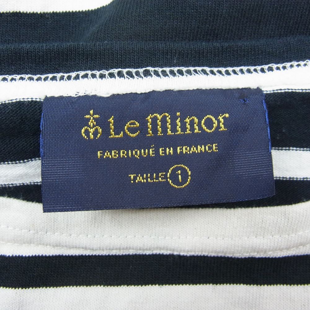 Le Minor ルミノア 32-03-15-03005 トゥモローランド別注 クレイジーパターンビッグ バスクシャツ ボーダー カットソー ボートネック 長袖 Tシャツ ブラック×ホワイト マルチカラー系 1【中古】