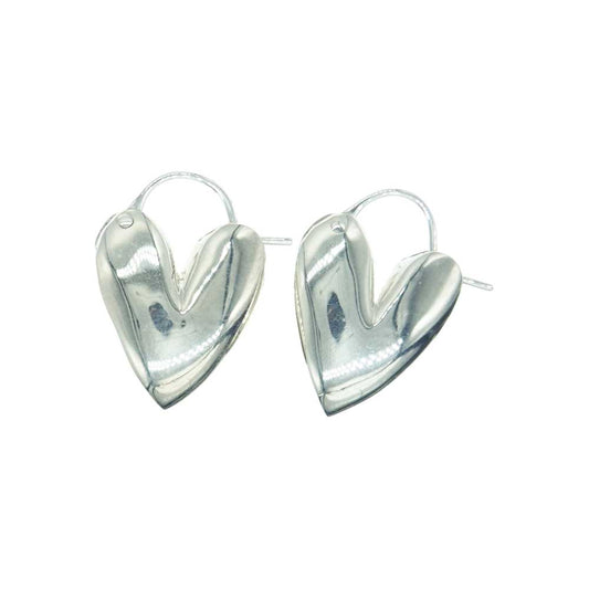 ララガン TINY PUFFY HEART HOOPS タイニー パフィー ハート フープ ピアス シルバー系 FREE【中古】