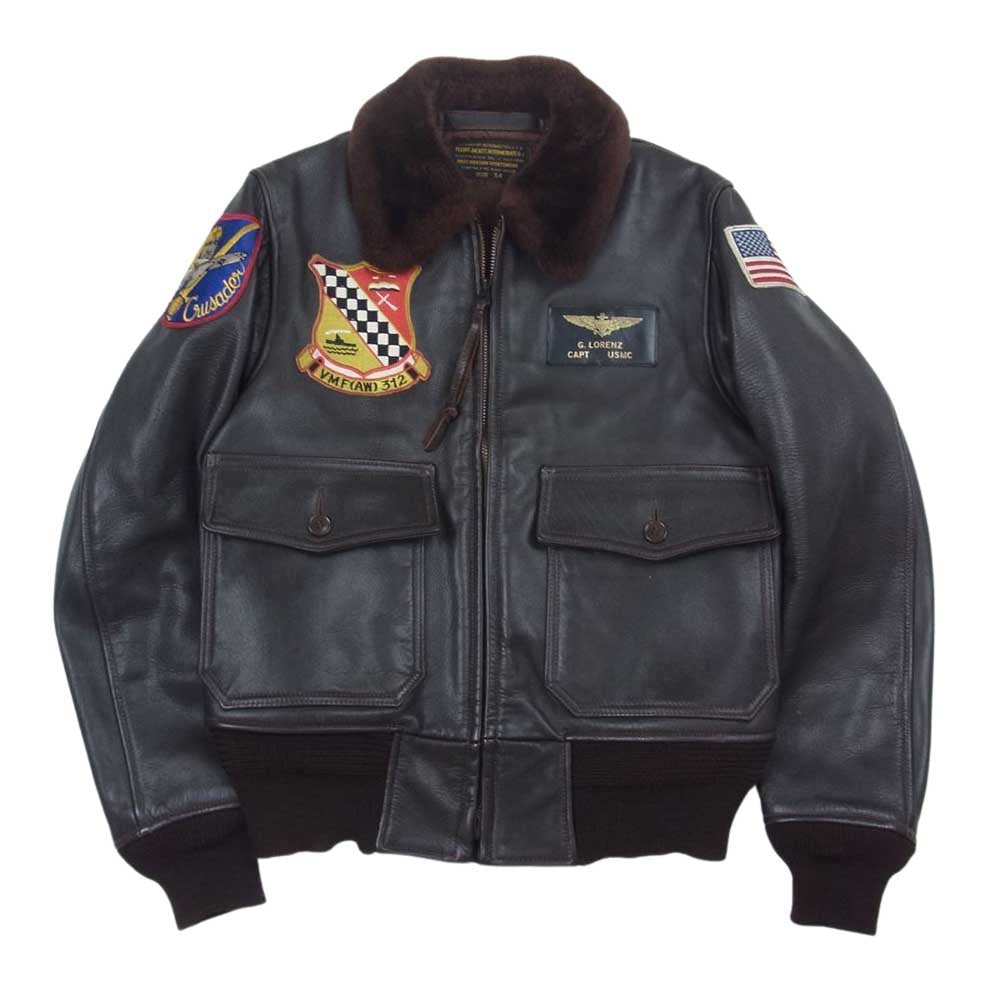 Buzz Rickson's バズリクソンズ BR80096 TYPE G-1 レザー フライト ジャケット ブラウン系 34【中古】