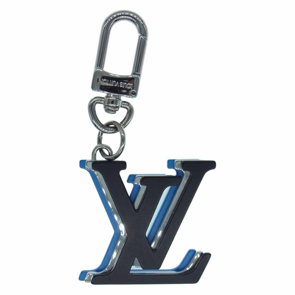 LOUIS VUITTON ルイ・ヴィトン MP3336 ビジュー サック LV オプティック キーリング キーチャーム シルバー系 ブルー系 ブラック【中古】