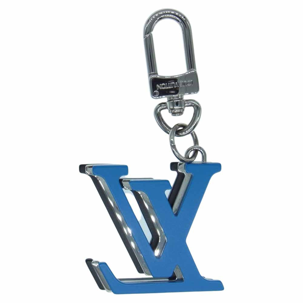 LOUIS VUITTON ルイ・ヴィトン MP3336 ビジュー サック LV オプティック キーリング キーチャーム シルバー系 ブルー系 ブラック【中古】