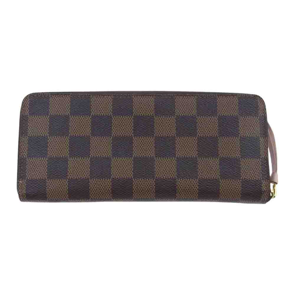 LOUIS VUITTON ルイ・ヴィトン N41626 ポルトフォイユ クレマンス ローズ・バレリーヌ ダミエ ラウンドジップ 長財布 ブラウン系 ピンク系【中古】