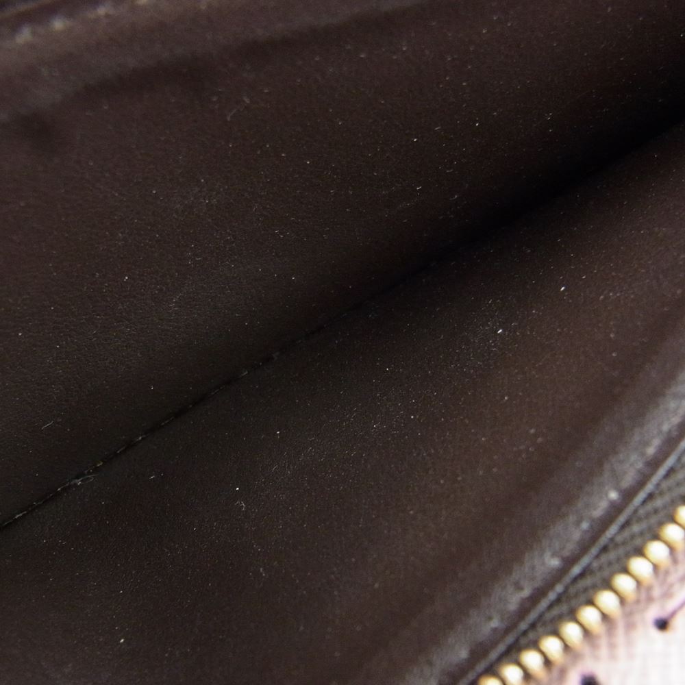 LOUIS VUITTON ルイ・ヴィトン N41626 ポルトフォイユ クレマンス ローズ・バレリーヌ ダミエ ラウンドジップ 長財布 ブラウン系 ピンク系【中古】