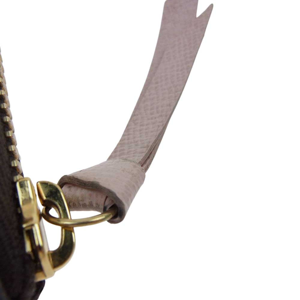 LOUIS VUITTON ルイ・ヴィトン N41626 ポルトフォイユ クレマンス ローズ・バレリーヌ ダミエ ラウンドジップ 長財布 ブラウン系 ピンク系【中古】