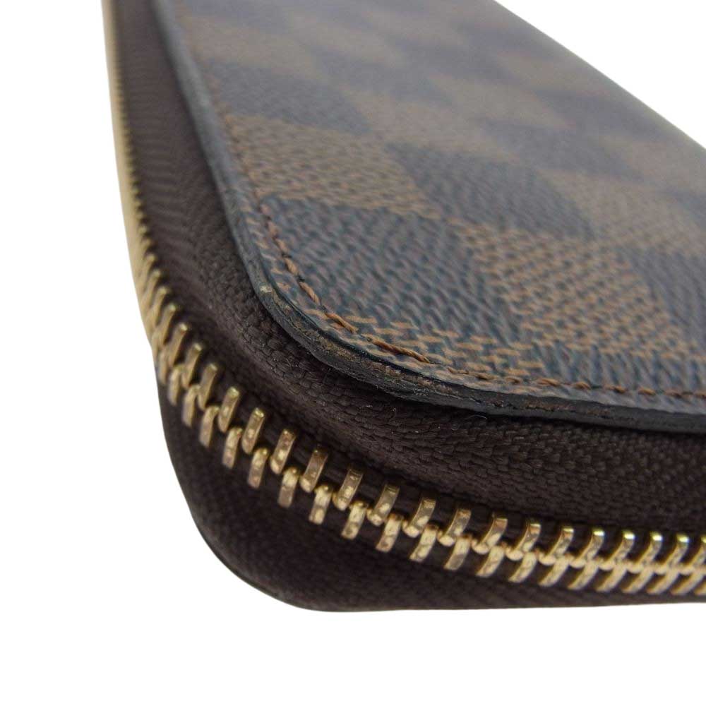 LOUIS VUITTON ルイ・ヴィトン N41626 ポルトフォイユ クレマンス ローズ・バレリーヌ ダミエ ラウンドジップ 長財布 ブラウン系 ピンク系【中古】