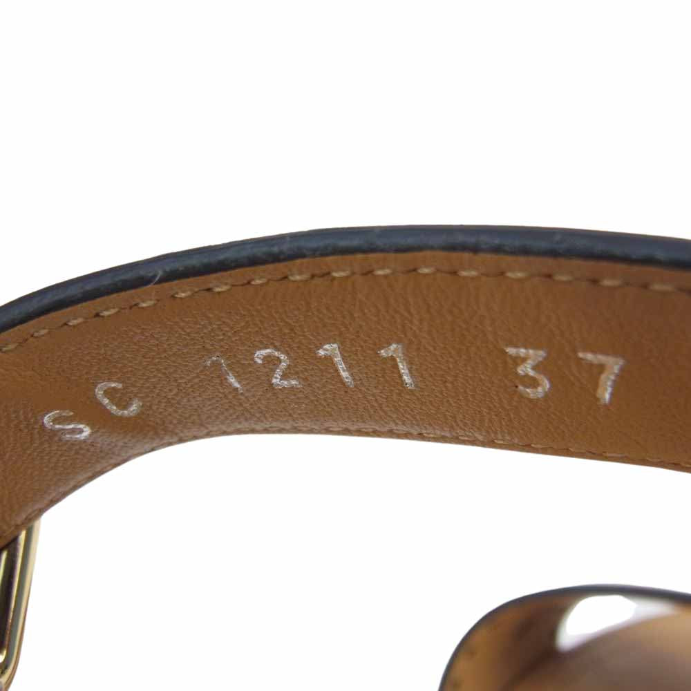 LOUIS VUITTON ルイ・ヴィトン 1A9PLN スターボード ライン レザー 麻 サンダル  ライトブラウン系 37【中古】
