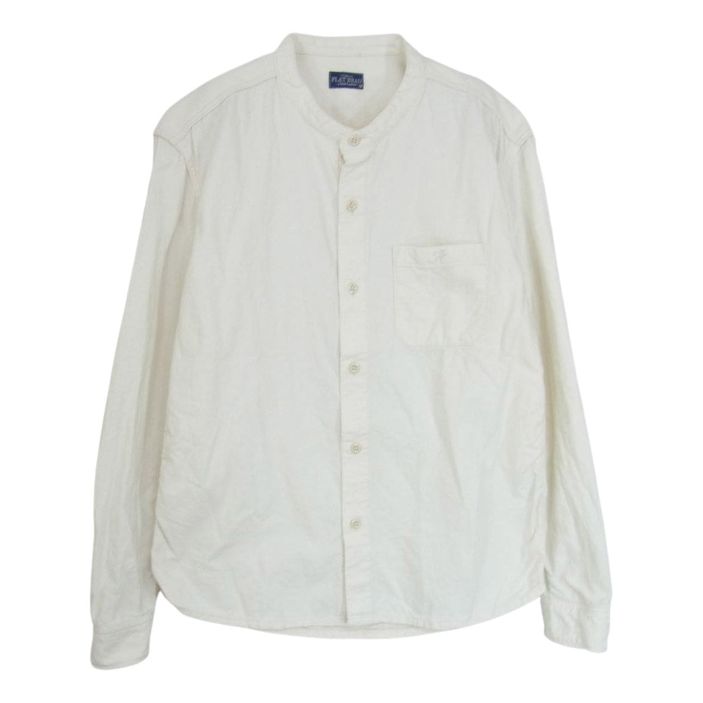 THE FLAT HEAD ザフラットヘッド バンドカラー スタンドカラー シャツ オフホワイト系 M【中古】