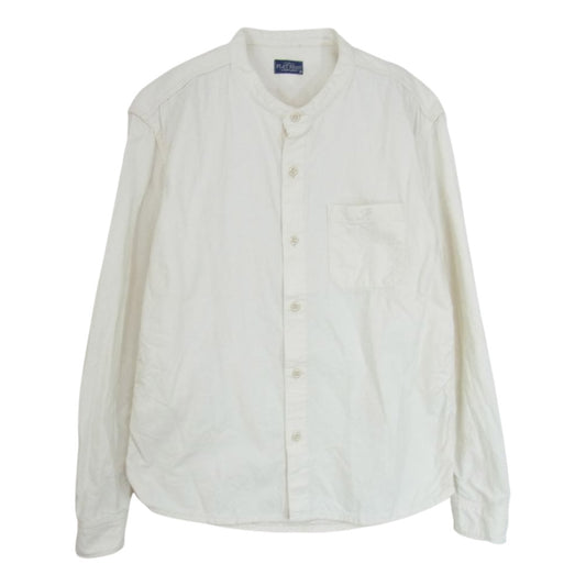 THE FLAT HEAD ザフラットヘッド バンドカラー スタンドカラー シャツ オフホワイト系 M【中古】